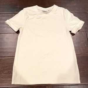 RICHER POORER: Cream Fitted Tee. Size XS.